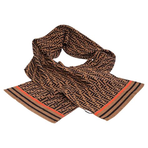 fendi orange scarf|fendi scarf with fur trim.